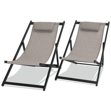 Mezzaluna - Set di 2 sdraio in alluminio e textilene Frankystar 