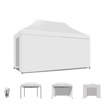 Taman 3X4,5 - Gazebo Da Giardino Pieghevole Con Tende Laterali E Zanzariera Frankystar 