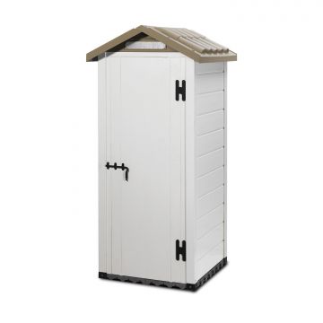 Tuscany 80 - Casetta da giardino in PVC con pavimento Garofalo Beige