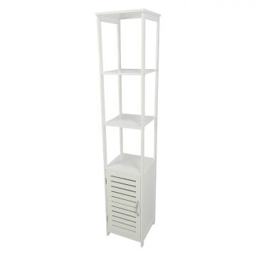 Adelaide - Colonna multiuso bianca con 1 anta e 2 ripiani - 30x30xH156 cm Casa Collection Marrone