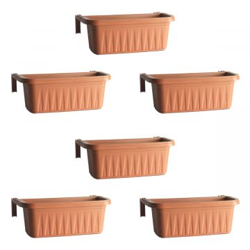 Rondine Small - Set di 6 balconiere con agganci regolabili e riserva d'acqua 50 cm Frankystar 