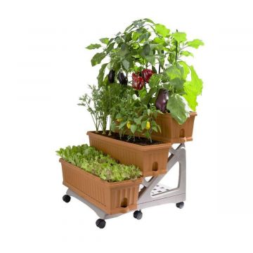 Orto Easy - Kit di 3 fioriere con carrello Frankystar 