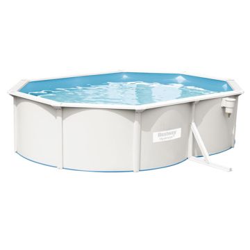 Bestway Piscina Fuori Terra Rigida Giardino Ovale 610x360x120h Cm Bestway Bianco