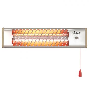 Niklas - Stufa elettrica al quarzo da muro 1200 W Niklas Argento