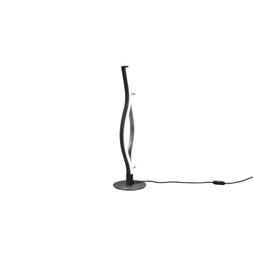 Blaze Lampada Da Tavolo Led Ondulata Metallo Alluminio E Nero Con Regolazione Intensita' E Temperatura Di Colore Della Luce Con Interruttore Touch H. 48Cm Trio Gainsboro