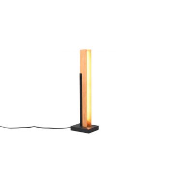 Kerala Lampada Da Tavolo Led Legno Naturale E Metallo Nero Dimmerabile Con Touch Dimmer H. 50Cm Trio Nero