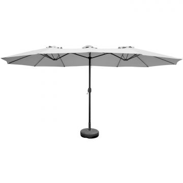 Twin - Ombrellone Da Giardino A Doppio Tettuccio 4,50X2,65 Mt-Grigio 5% Frankystar Grigio 5%