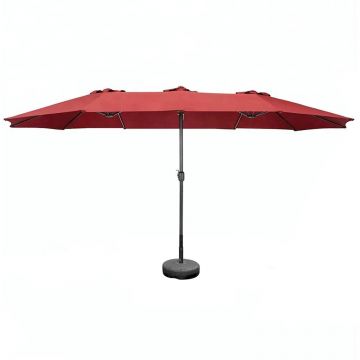 Twin - Ombrellone Da Giardino A Doppio Tettuccio 4,50X2,65 Mt-Bordeaux Frankystar Bordeaux
