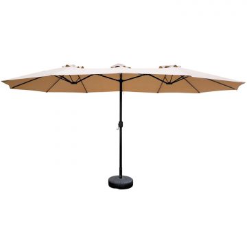 Twin - Ombrellone Da Giardino A Doppio Tettuccio 4,50X2,65 Mt-Beige Frankystar Beige
