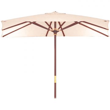 Sun Top - Ombrellone da giardino in legno con palo centrale - 3x2 No Brand Écru