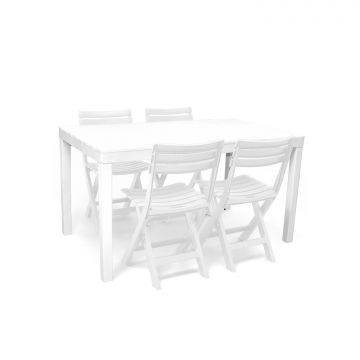 Sumatra + Club - Set Da Pranzo Per Esterni 4 Posti-Bianco Progarden Bianco