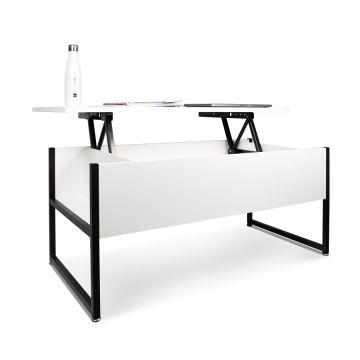 Tavolino da salotto con ripiano sollevabile Frankystar Bianco